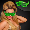 Green Light Up Slotted Sunglasses - Blank